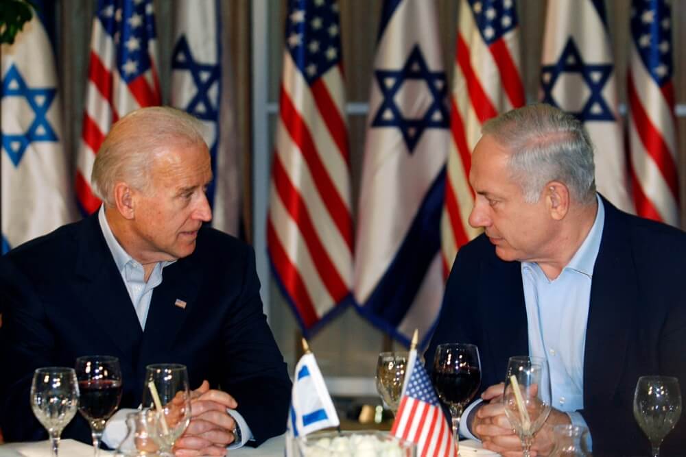 Joe Biden with Benjamin Netanyahu